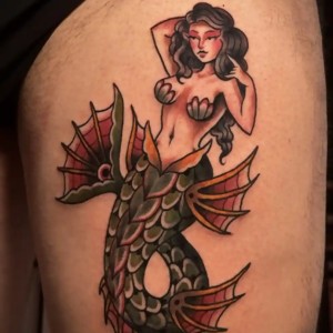NeoTraditional Mermaid Tattoo by Damian