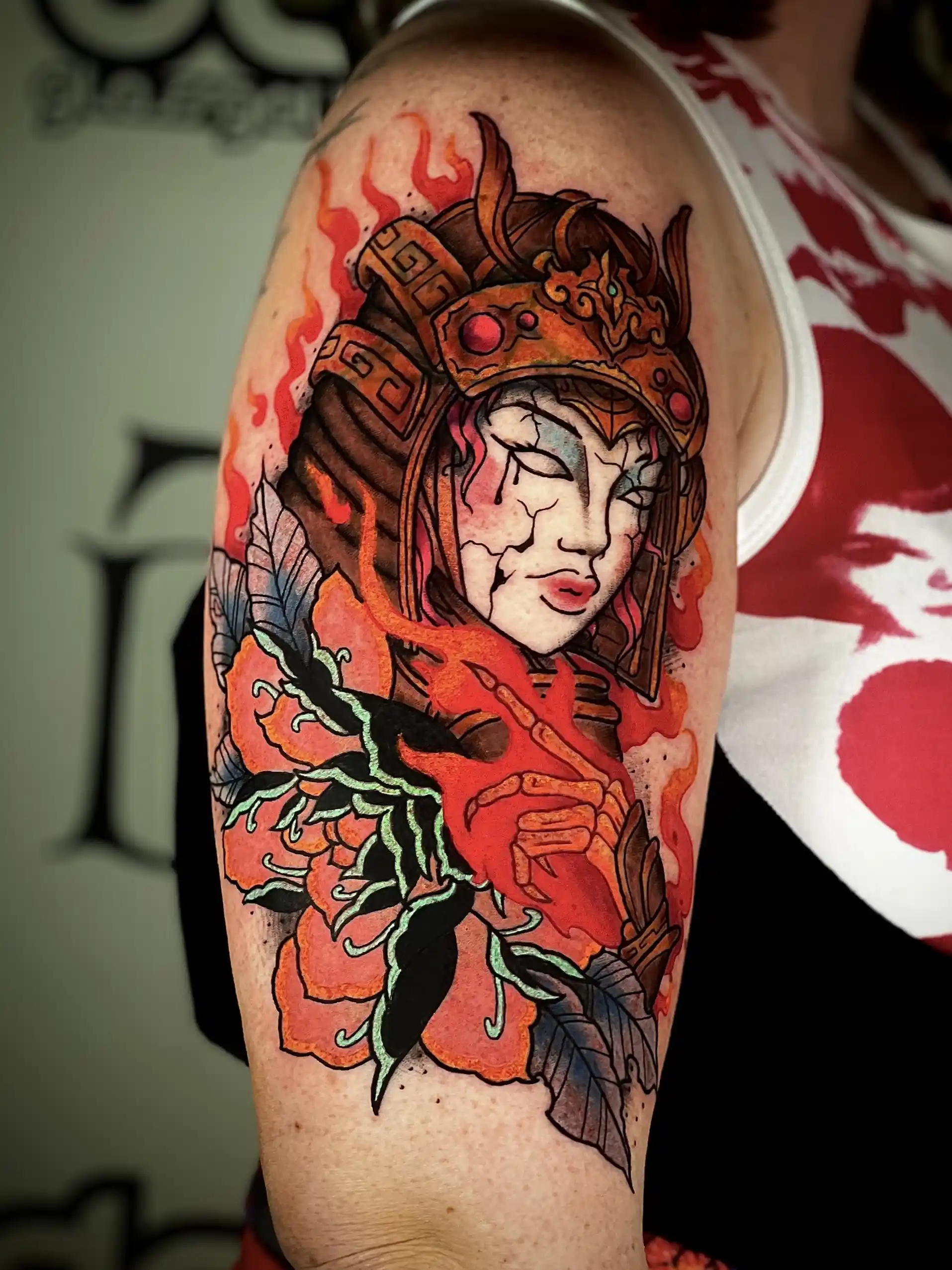 Neo traditional Japanese tattoo by Damian