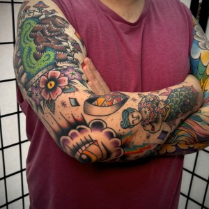Neo traditional Tattoo Sleeve by Damian