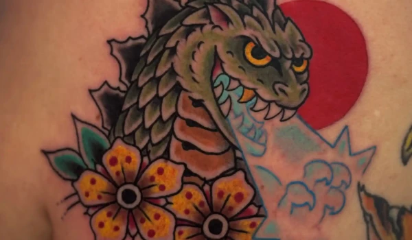 Godzilla Tattoo by Damian Loyalty Tattoo Kailua