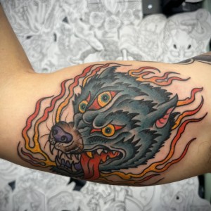 Wolf tattoo by Isaiah
