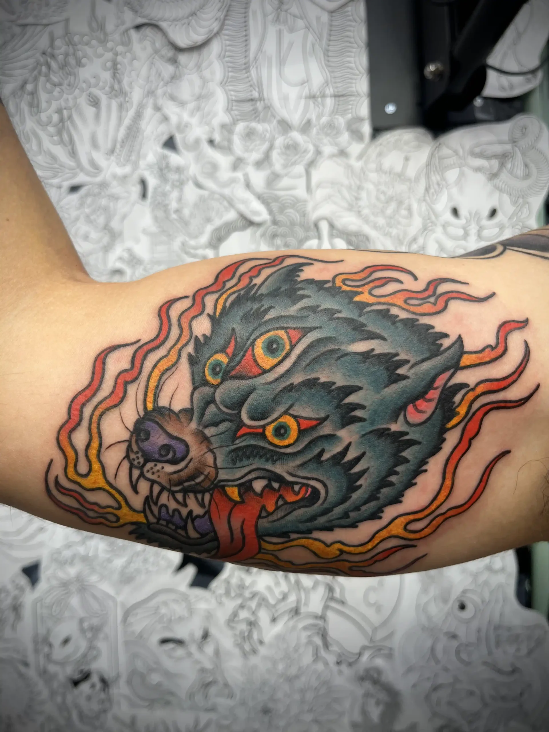 Wolf tattoo by Isaiah