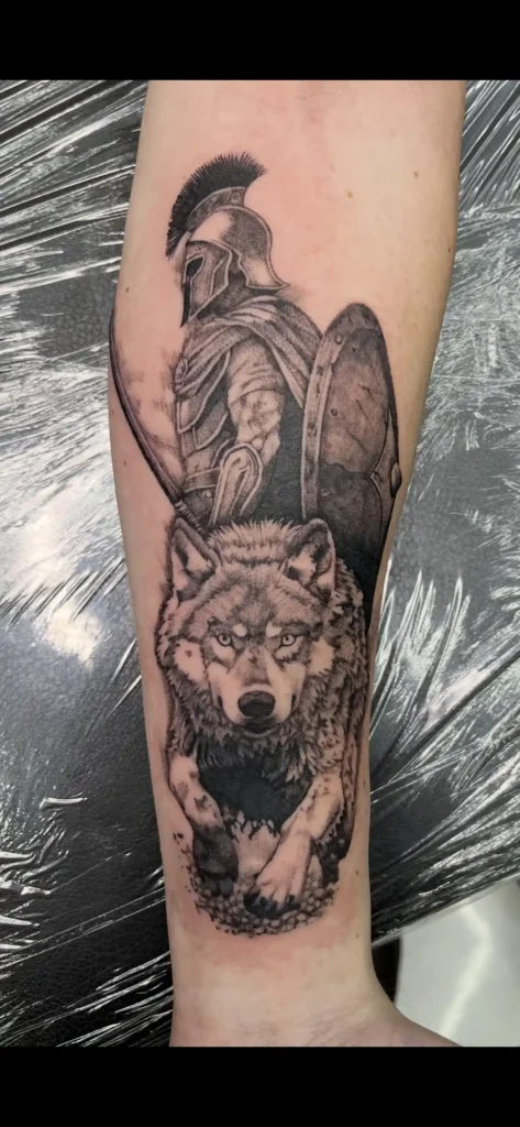 Realism wolf tattoo by Lumpy