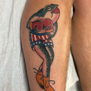 Traditional Tattoo Rocky Frog by Lumpy
