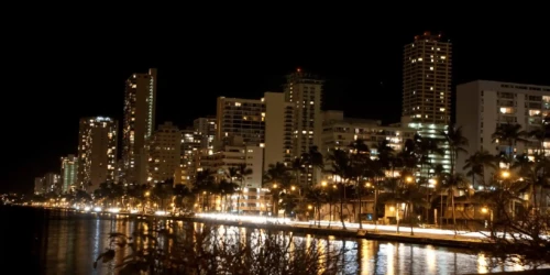 Ala Wai Canal at night