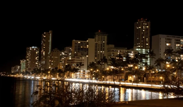 Ala Wai Canal at night