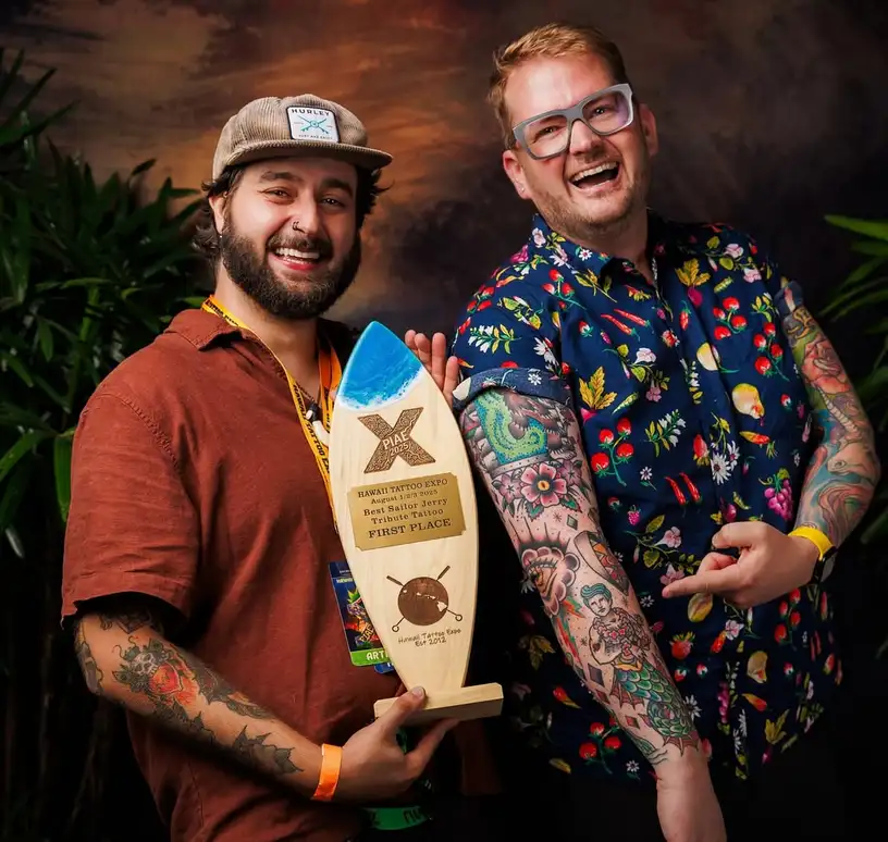 Hawaii Tatoo Expo First Place Best Sailor Jerry Tribute Tattoo - Damian Reign - Loyalty Tattoo Kailua
