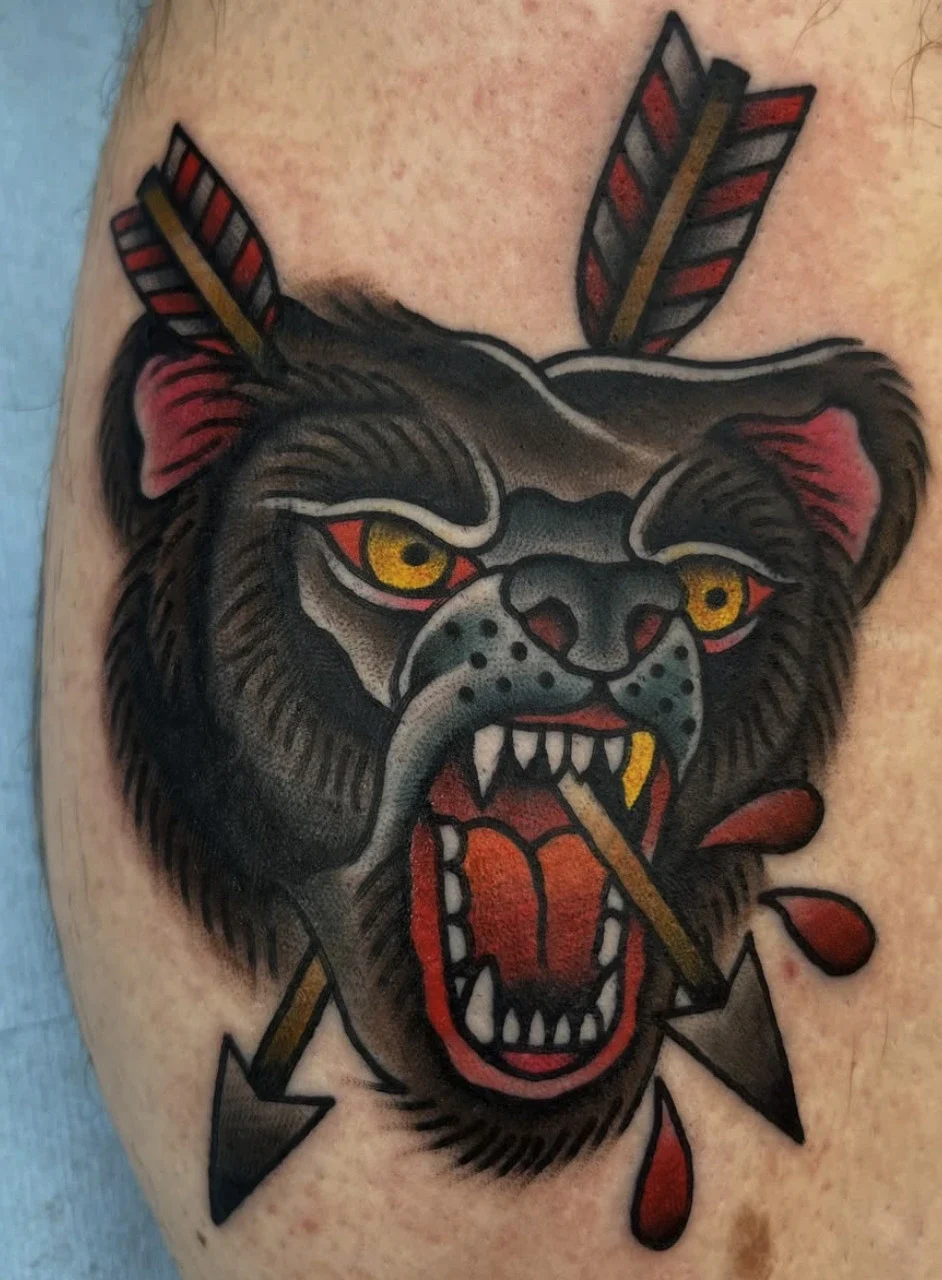 bear and arrows tattoo