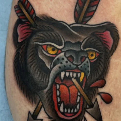 bear and arrows tattoo