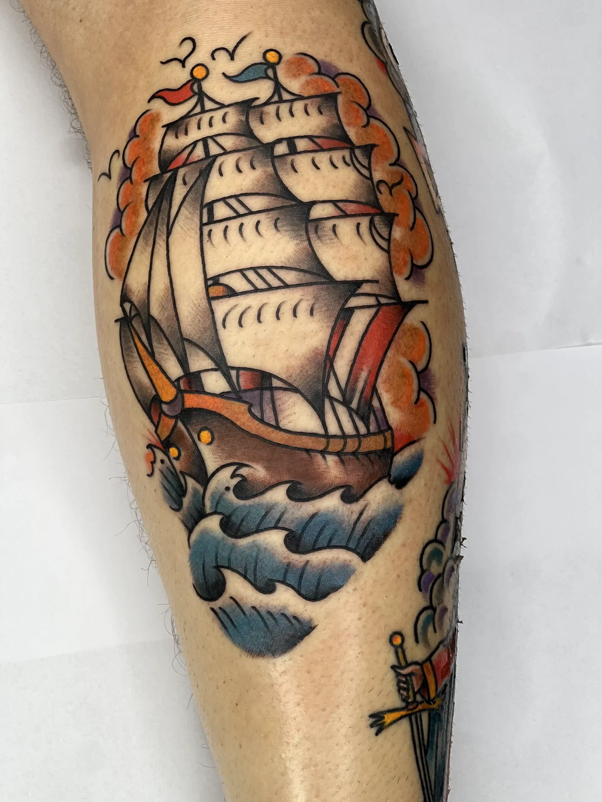Pirate Ship tattoo by Chris
