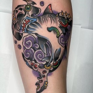hammerhead shark tattoo by Chris