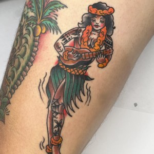Hula Girl tattoo by Chris