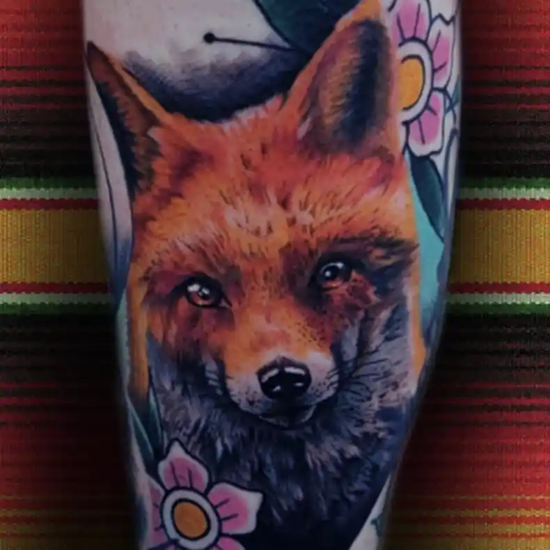 Color Realism Fox Tattoo