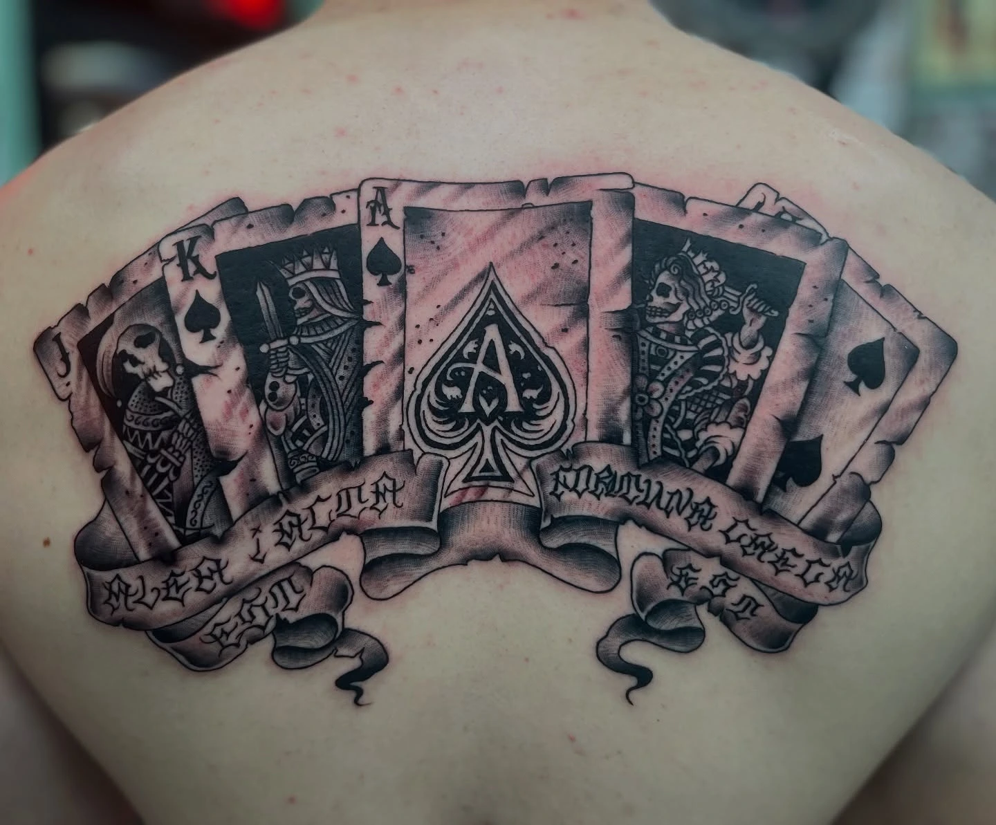 back poker tattoo
