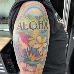 Aloha Color Floral Tattoo