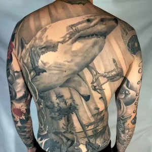 shark back tattoo- joseph barrios