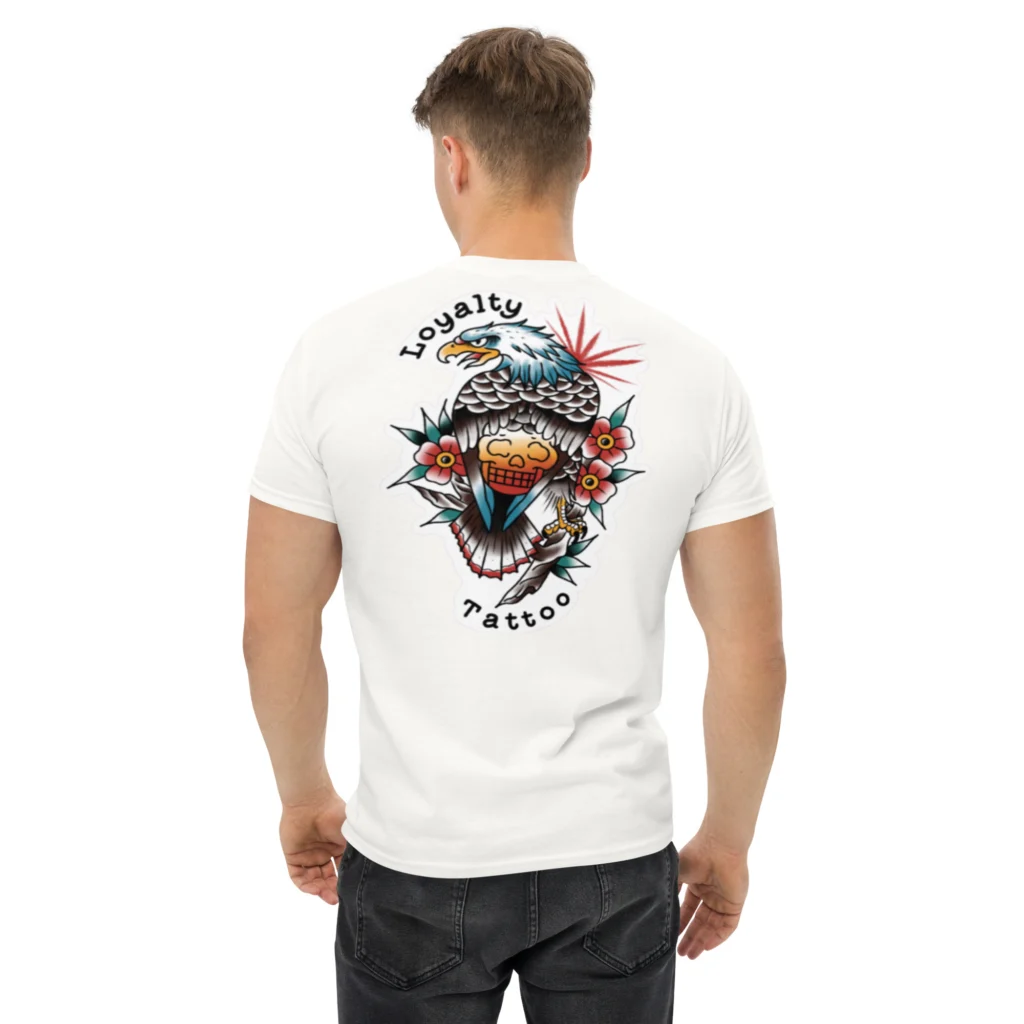 Eagle/Skull Loyalty Tattoo unisex T Shirt - Image 20